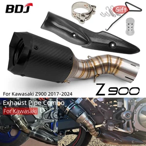 Motorcycle Exhaust Cover Exhaust Muffler Middle Pipe For Kawasaki Z900 2017-2020 - Picture 1 of 42