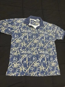 Vintage Ocean Pacific OP Sport Hawaiian Polo Shirt Mens M Floral - Picture 1 of 4