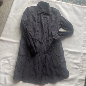 Eileen Fisher DAMEN-TRENCHJACKE DUNKELGRAU/SCHWARZ ZWEIREIHIG GRÖSSE LARGE - Bild 1 von 12
