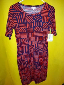Lularoe Julia Women's Pullover Dress Sz Small S NWT Rockin Black Red Stripe New - Picture 1 of 5