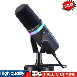 USB XLR Dynamic Microphone RGB PC Computer Gaming Mic for Streaming Recording - Photo 1/12