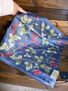 Jim Thompson Silk Throw Pillow Cover Strawberries Butterfly 15" Zip Dbl Side 4pc - Picture 1 of 9