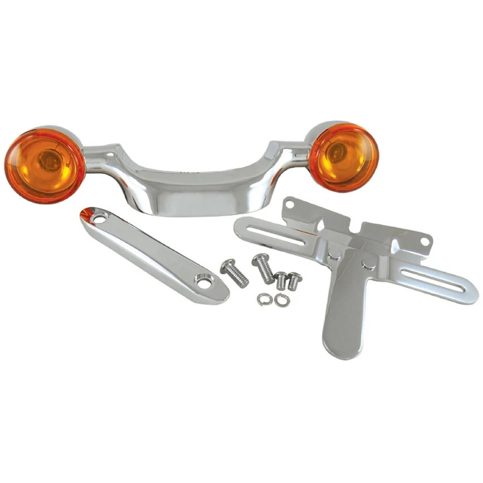 Barra de señal de giro cromada factor V y kit de reubicación de matrícula/big twin - 11447 Foto 1 de 1