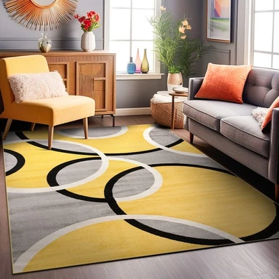 Rugshop Area Rug Modern Abstract Circles Carpet for Living Room Large Rugs 8x10 - Image 1 of 4