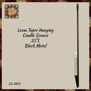 *Loom Vintage Style Black Iron Wall Taper Candle Holder Sconce 23" - Picture 1 of 2