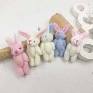 3x Dolls House 1:12TH Scale Miniature Plush Rabbit 1.57" Dolls Accessory - Picture 1 of 11