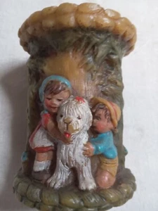 Vintage 3D Candle Alpine Originals 1978 Hand Painted Children Dog Retro Kitsch - Picture 1 of 9