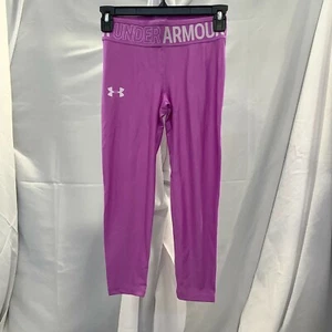 Under Armour Girls High Waist Activewear Ankle Pink Crop Pants Size Youth Medium - Picture 1 of 8