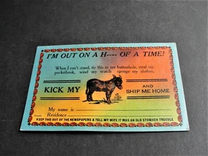 I'm out on a H... of a Time! -Postal de humor cómico sin publicar. - Imagen 1 de 4