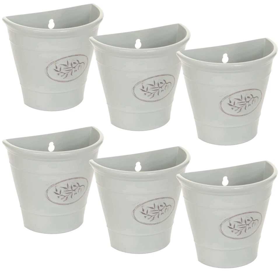 6Pcs Wall Hanging Plastic Planter Flower Plant Bucket Basket Outdoor Garden - Image 1 of 1