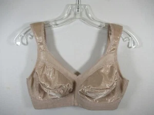 Playtex 18-Hour Bra 36C Beige Wide Strap Wireless Satin 4693 - Picture 1 of 6