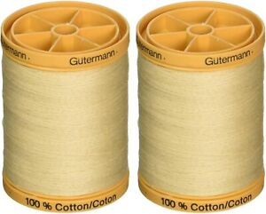 Gutermann 2-Pack - Natural Cotton Thread Solids 876 Yards Each - Vanilla Cream