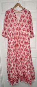 Abito donna Wayward Fancies Eshakti XL rosa rosso floreale con cintura e tasche a strati - Foto 1 di 15