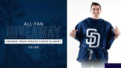 SAN DIEGO PADRES Swingin' Friar Poncho Fleece Blanket ~ SGA on 20 April 2019 Cover