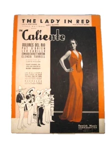 The Lady In Red Sheet Music 1935 In Caliente Allie Wrubel Mort Dixon (O) - Picture 1 of 4