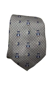 krawatte hermes silber seide france made neck blau muster hermès paris geometrisch 100% - Bild 1 von 7
