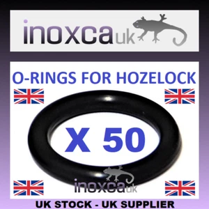 50 O-RINGS FOR HOZELOCK MALE HOSE FITTING  BLACK RUBBER JOINT RING REPAIR - Picture 1 of 1