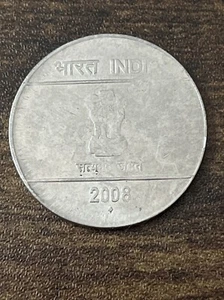 2008 India 2 Rupees Stainless Steel Coin Asoka column Hasta TK6066* - Picture 1 of 3