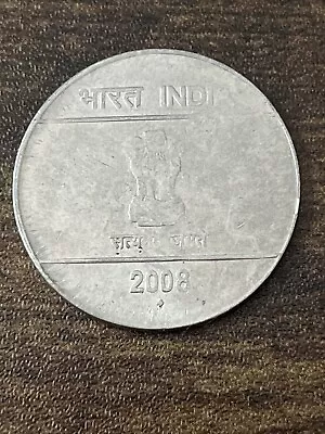 2008 India 2 Rupees Stainless Steel Coin Asoka column Hasta TK6066* - Image 1 of 3