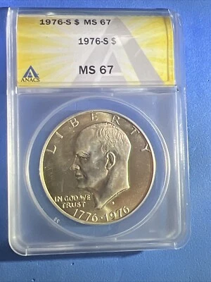 1976-S Silver Eisenhower Ike Dollar ANACS MS67 - Image 1 of 4