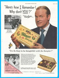 1953 Whitmans Schokolade Süßigkeiten Druck Anzeige Bob Hope Promi Filmstar Sampler - Bild 1 von 4