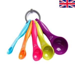 5pcs/Set Measuring Spoons Plastic Kitchen Utensil Cooking Baking Tool Teaspoon - Picture 1 of 7