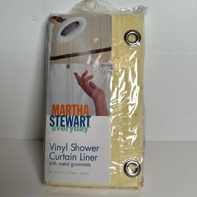 Martha Stewart Shower Liner Vinyl With Metal Grommets 70wx71L Pale Yellow - Image 1 of 4