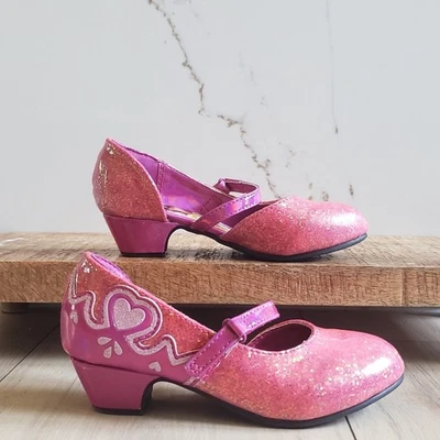 Disney Princesa Ballet Tacones Niñas 6 Rosa Brillo Zapatos Nuevo Niño Disfraz Jugar Foto 1 de 4