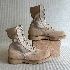 Altama Combat Boots Hot Weather Shoes Mens Size 9.5 R Desert Tan Leather PJ 0707 - Picture 1 of 18