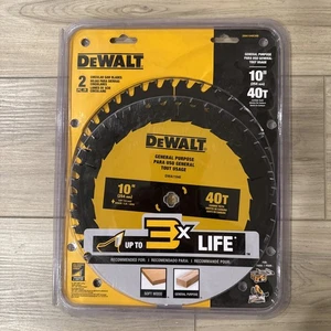 2er-Pack DeWalt 10" 40 Zähne Allzweck Kreissägeblatt Blätter - Bild 1 von 2