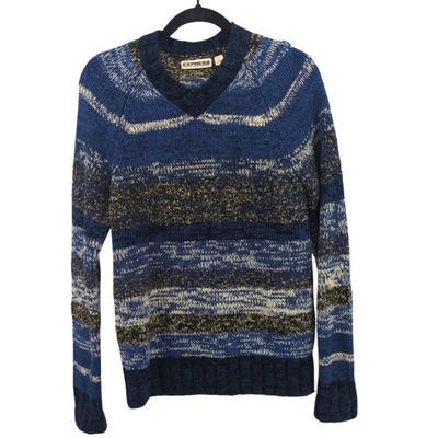 Suéter De Colección Express Para Mujer Pequeño Azul Pescador Lana Heritage Tejido Retro Y2K Foto 1 de 4