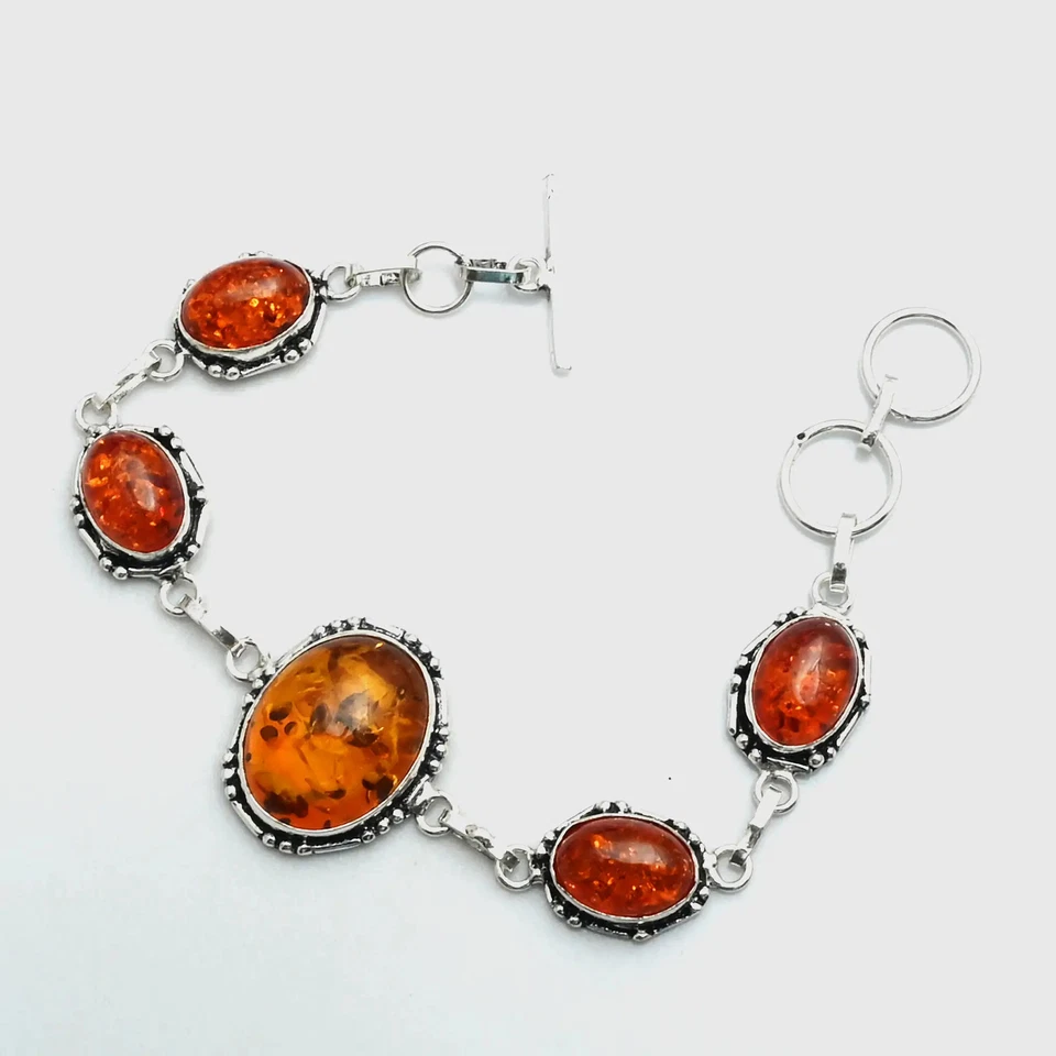 Pulsera ámbar gemas étnica hecha a mano joyería 24 gms para Navidad AB 26579 Foto 1 de 1