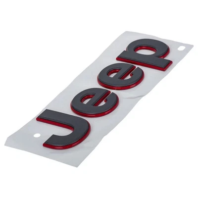 Jeep Wrangler JL 18-25 GRIS CON CONTORNO ROJO GUARDABARROS PLACA INSIGNIA EMBLEMA MOPAR Foto 1 de 4