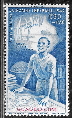HICK GIRL-MINT FRENCH GUADELOUPE STAMP   SC#CB3  1942  EDUCATION FUND   L781 - Image 1 of 2