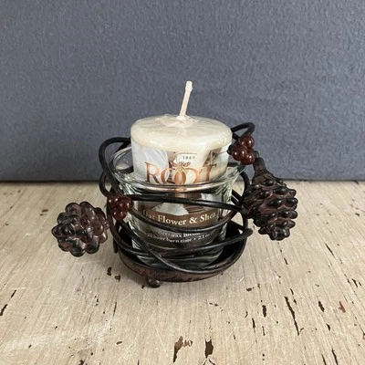 Yankee Candle Winter Branch Soporte Votivo 2 Piezas Conos de Pino y Bayas Metal-Vidrio Foto 1 de 4