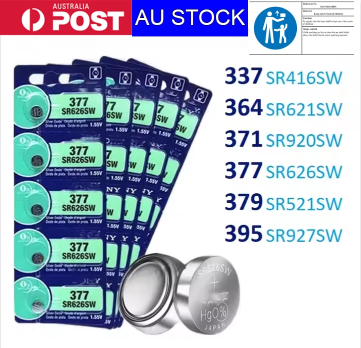 Sony 337 379 364 371 377 399 395 SR626SW SR920SW SR621SW AG4 AG1 621 Battery - image 1 of 1