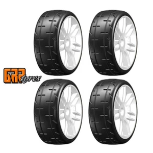 GRP GTH01-S7 1:8 GT T01 REVO S7 MediumHard Belted Tire w/Spoked White Wheel (4) - Picture 1 of 1