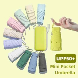 UPF50+ Mini Faltbarer Reise Regenschirm Sonne & Regen Kompakt UV-Schutz Sonnenschirm - Bild 1 von 22
