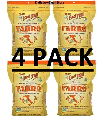 PAQUETE DE 4 - Grano Farro Orgánico Bob's Red Mill, 24 OZ (Total 96 oz) CADUCIDAD: 12/2026 Foto 1 de 4