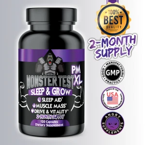 Angry Supplements MONSTER PM XL Testosterone Booster Sleep Aid + Men Pills 120ct - Picture 1 of 13