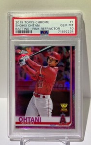 2019 TOPPS CHROME SHOHEI OHTANI BATTING PINK REFRACTOR PSA 10 GEM MINT #1 LA MVP