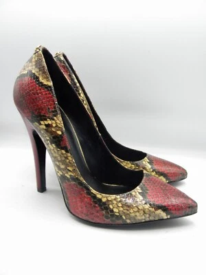 Zapatos de corte de cuero JUST CAVALLI talla 39 EE. UU. 8 - 8,5 exhibición de piel de serpiente $420 Foto 1 de 4