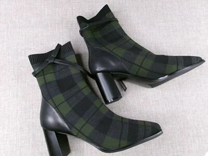 NEU IM KARTON Cosy Island Socken Stiefel Größe US 8,5 wadenhoch schwarz, grün kariert - Bild 1 von 14