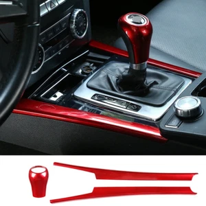 3×Red ABS Gear Shift Knob Cover Side Trim For Mercedes Benz C Class W204 2008-13 - Picture 1 of 12