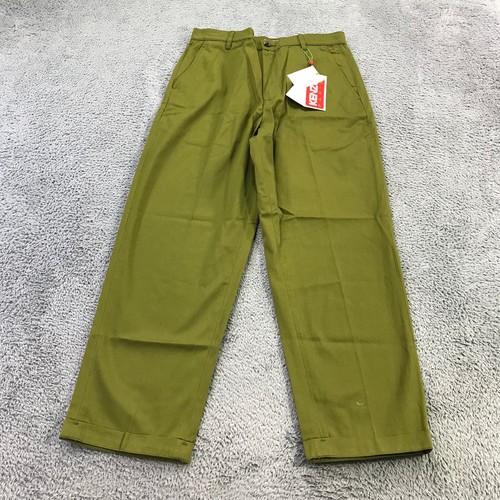 KENZO Pantalone Uomo 38 Gamba Dritta Pantalone Sartoriale Classico Chino Verde Casual a3