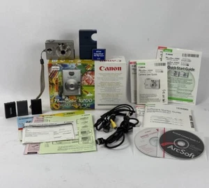 Canon PowerShot Digital ELPH S200 Digital Camera Bundle Box Manual CDs EXC Works - Picture 1 of 24