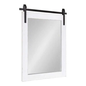 Kate+Laurel Framed Decorative Mirror 21.88" x 30.25" White Black Iron Bracket - Picture 1 of 7