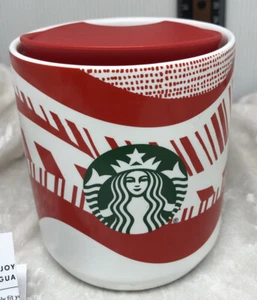 Taza de viaje de vacaciones de Navidad de Starbucks roja blanca caramelo cerámica 2022 8 oz - Imagen 1 de 12