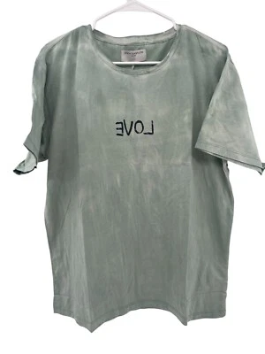 One Teaspoon Womens Love Stained Tee Shirt Short Sleeve Sage Green Size L - Image 1 of 4