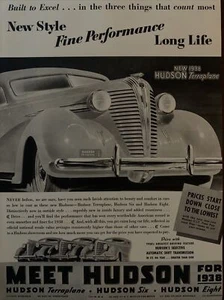 1937 Vintage Hudson Automotive Print Ad, New Style Fine Performance Long Life - Bild 1 von 1